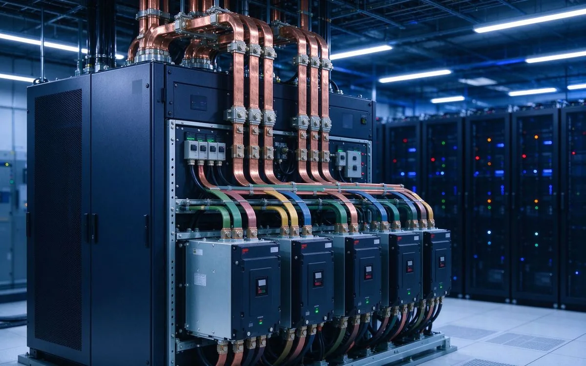 PCS تخزين الشبكة في 2026: قضبان تيار مستمر 1500 فولت، كفاءة SiC، وقضيب توصيل وصلة التيار المستمر