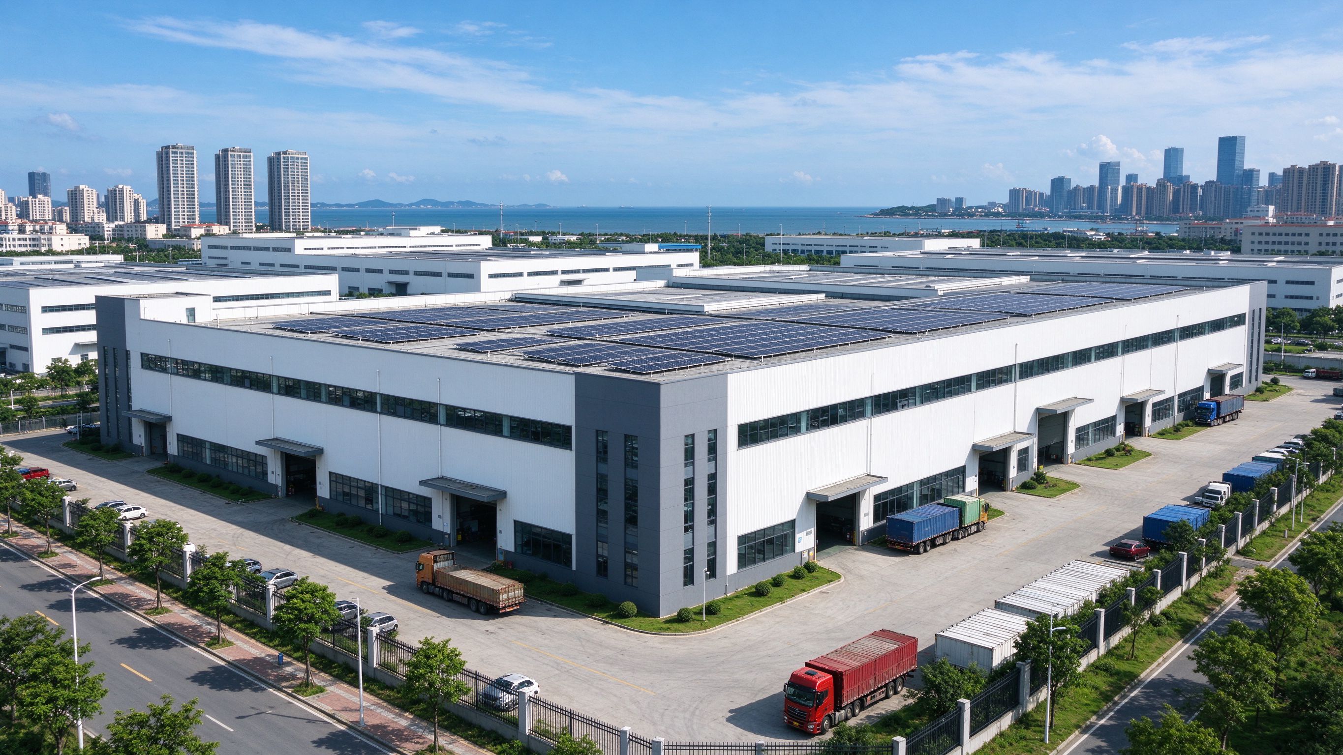 Aerial view of SHANYUAN busbar manufacturing campus in Rizhao