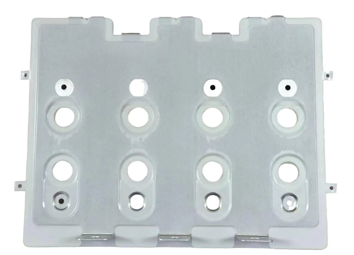 Stamped copper busbar prototype parts before plating