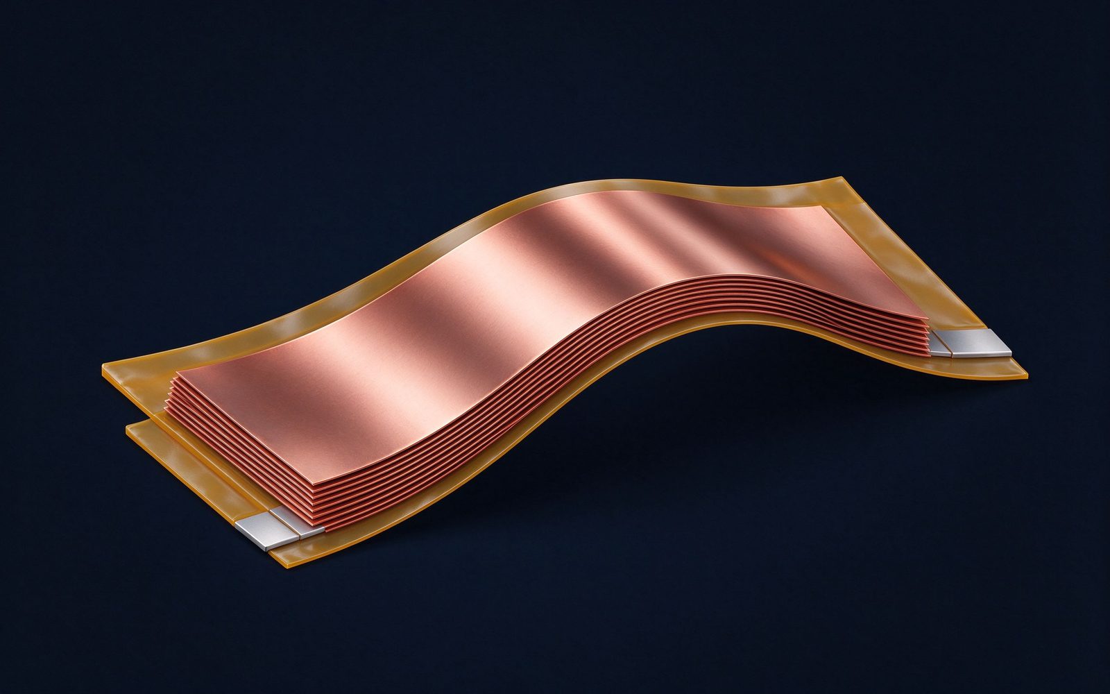 Diagram of a flexible lamella stack with insulation layers